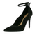 Women's Black Ankle Strap Shimmer High Heel Size 8