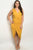Mustard Sleeveless Crossover Midi Plus Size Dress.